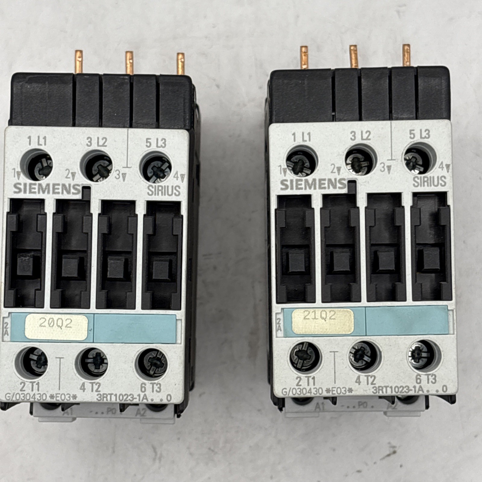 Siemens 3RT1023-1A three pole IEC contactor Sirius Lot Of 2