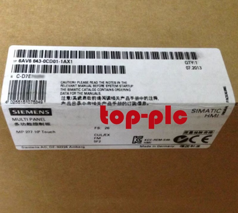 New Siemens 6AV6643-0CD01-1AX1 /6AV6643-0CD01-1AX1 MP 277 10" Touch Multi Panel
