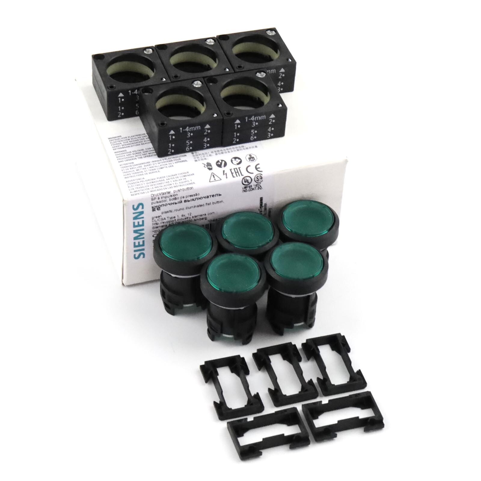 Siemens Illuminated Push Button 3SB3 001-0AA41 (5pcs) original box