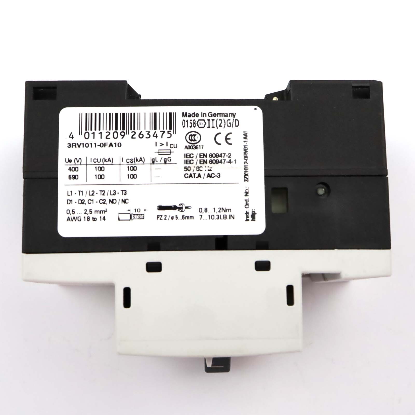 Siemens Circuit Breaker 3RV1011-0FA10 GEB