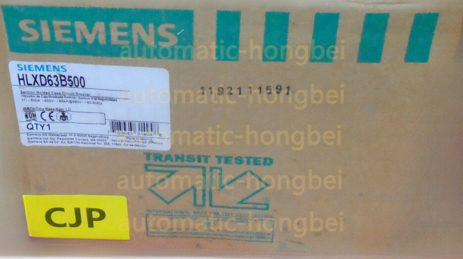 NIB SIEMENS CIRCUIT BREAKER HLXD63B500 SENTRON SERIES 500A 600V 3P W/ 500A SHUNT