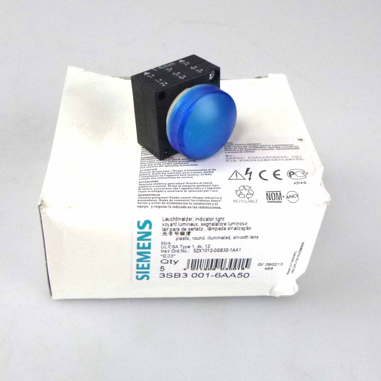 Siemens Illuminated Push Button 3SB3 001-6AA50 (5pcs) original box
