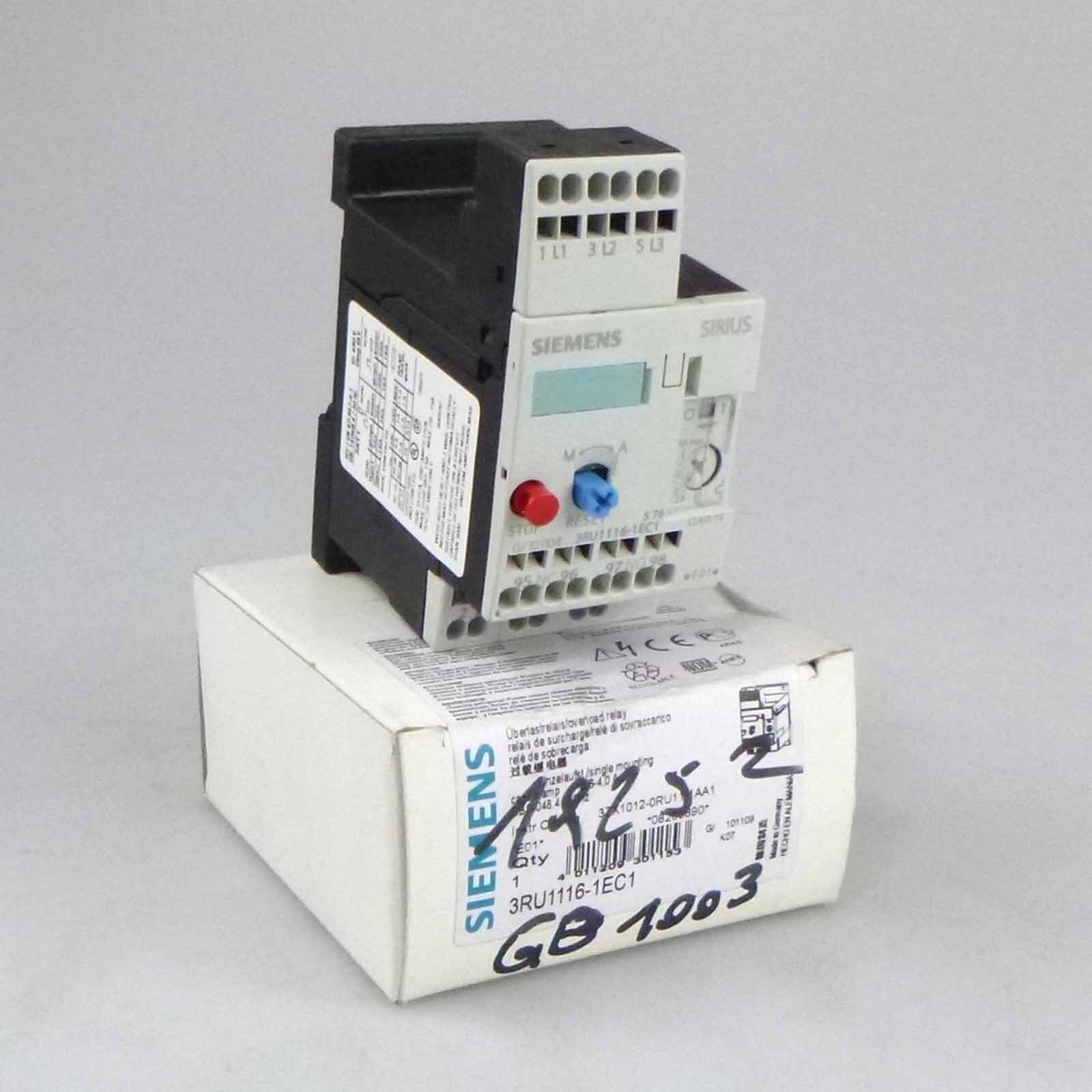 Siemens Overload Relay 3RU1116-1EC1 ORIGINAL BOX