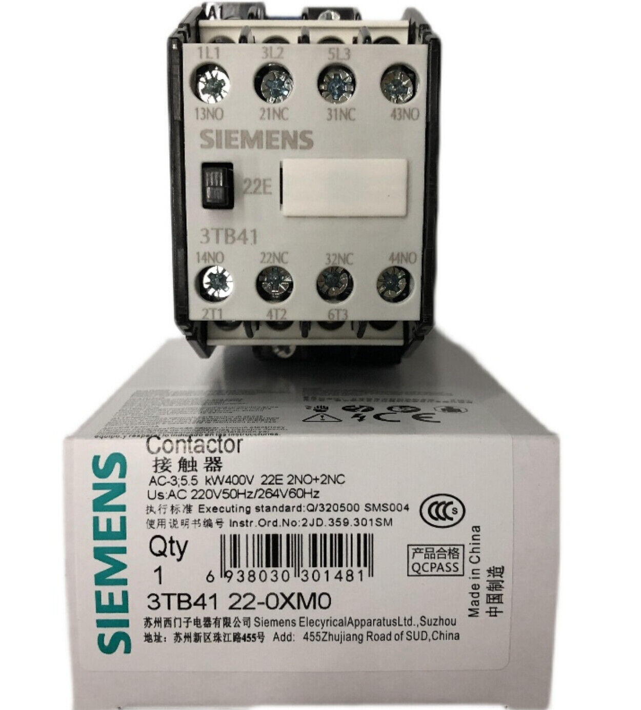 SIEMENS AC contactor 3TB4122-0X 24V 110V 220V 380V 3TB41 22-0X