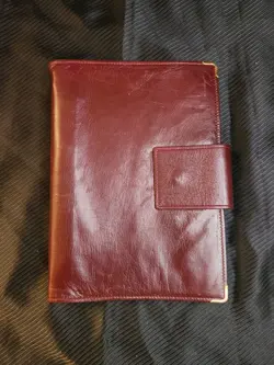 VINTAGE BROOKS BROTHERS LEATHER COVER MINI RING ADDRESS/PLANNER MADE IN ITALY