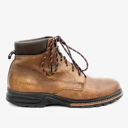 DIEHARD MENS BROWN LEATHER BROOKS HIGH TOP SOFT TOE WORK BOOTS -