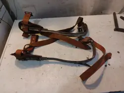 VINTAGE RARE GL BROOKS TREE POLE LINEMAN CLIMBING SPIKES GAFFS LEATHER