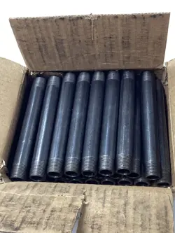 BOX OF 25 BROOKS STANDARD BLACK STEEL PIPE NIPPLES N3850 BLACK PIPE FITTINGS