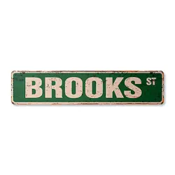 BROOKS VINTAGE STREET SIGN CHILDRENS NAME ROOM METAL SIGN