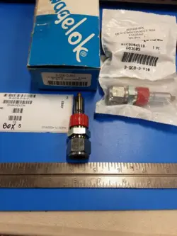SWAGELOK B-QCB-D-810 BRASS QUICK CONNECT STEM WITH VALVE, 1.5 CV, 1/2