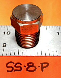SS-8-P SWAGELOK SST PIPE FITTING, PIPE PLUG, 1/2