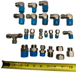 (LOT OF 23) SWAGELOK 316 STAINLESS STEEL TUBE, UNION, TEE & ELBOW FITTINGS