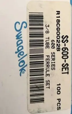 (LOT OF 78)SS-600-SET 3/8 FERRULE SET SWAGELOK 600SERIES (LA08F)