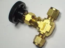 1 - WHITEY SWAGELOK BRASS INTEGRAL BONNET NEEDLE VALVE, 1/4