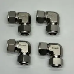 LOT OF 4 SWAGELOK SS-1210-9 SS TUBE FITTING, UNION ELBOW, 3/4 IN. TUBE OD