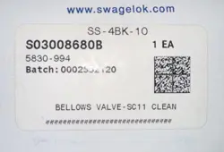 NEW SWAGELOK BELLOWS VALVE SC11  SS-4BK-1C-K10 CLEAN