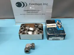 BOX OF 10 SWAGELOK SS-18M0-9 UNION ELBOW TUBE FITTING, 148681