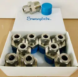 BOX OF 10 NEW SWAGELOK SS-810-1-16 STAINLESS STEEL FITTINGS 1/2” TUBE X 1” MNPT