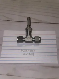 QTY:1 ~NEW~ SWAGELOK P.N.: SS-SS4, SS-316, 1/4”  COMPRESSION-TUBE METERING VALVE