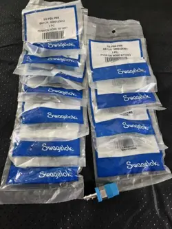 LOT OF 11 SWAGELOK SS-PB4-PM4 PUSH-ON HOSE END CONNECTION