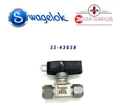 ~NEW~SWAGELOK P.N.: SS-43GS8,  1/2” SS-316, 2-WAY, 3000PSIG, 1/4 TURN BALL VALVE
