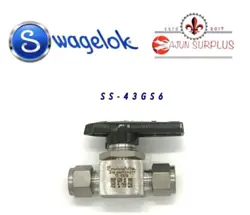 ~NEW~SWAGELOK P.N.:SS-43GS6,  3/8” SS-316, 2-WAY, 3000PSIG, 40 SERIES-BALL VALVE