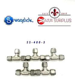 QTY: 5 ~NEW~ SWAGELOK, P.N.: SS-400-3, 1/4”TUBE X 1/4” TUBE X 1/4” TUBING TEES!