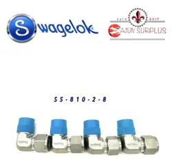 QTY:4 ~NEW~ SWAGELOK, P.N.: SS-810-2-8, 1/2”TUBE X 1/2” MNPT ELBOW FITTINGS!