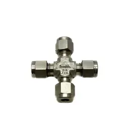 NOS SWAGELOK 1/4” NPT STAINLESS STEEL UNION CROSS FITTING SS-400-4