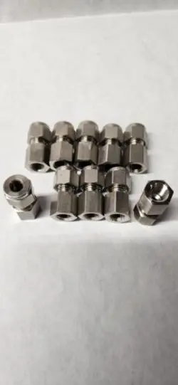 10- SWAGELOK STAINLESS STEEL CONNECTOR, 1/4