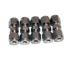 5 X SWAGELOK SS-400-6 STAINLESS STEEL TUBE FITTING, UNION, 1/4