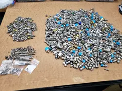 LOT OF NEW AND USED SWAGELOK FITTINGS, 1/4 INCH, APPROX 21 LBS