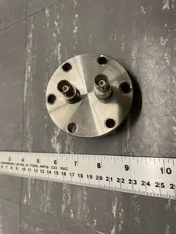 CF275 CONFLAT TO DUAL BNC FEEDTHROUGH FLANGE HIGH VACUUM STAINLESS STEEL