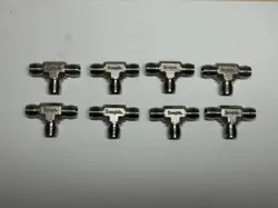 LOT OF 8 SWAGELOK STAINLESS 3 WAY TEE UNION 1/4 TUBE SS-400-3 PRE OWNED