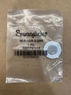 SWAGELOK NI-8-VCR-2-20M NICKEL VCR FACE SEAL FITTING 20 MICRON GASKET.