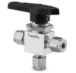 SWAGELOK SS-43GXS4: STAINLESS 1-PIECE 40GGG SERIES 3-WAY BALL VALVE