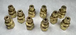 NEW (QTY 10) SWAGELOK B-810-6-4 BRASS REDUCING UNION 1/2” X 1/4” TUBE OD