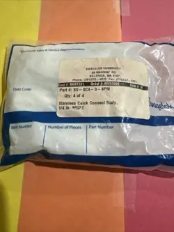 SWAGELOK FITTINGS SS-QC4-B-4PM QTY 4 PCS IN THIS LOT # 30