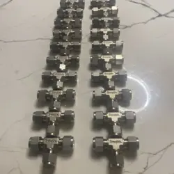 LOT-20PC NEW SWAGELOK STAINLESS STEEL TEE UNION FITTING, 3/8