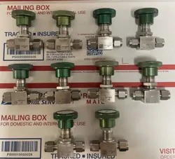 SWAGELOK SS-4H STAINLESS STEEL BELLOWS SEALED VALVE LOT OF 10 STEM FITTINGS