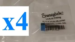 X4 NEW 6LV-4-VCR-3S-4TB7 SWAGELOK 316L FITTING 1/4 IN VCR X 1/4 X 0.035 IN TBW
