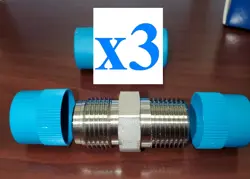 X3 NEW SS-8-VCR-1-8 SWAGELOK FITTING 1/2 IN. VCR X 1/2 IN. MNPT, 3PCS