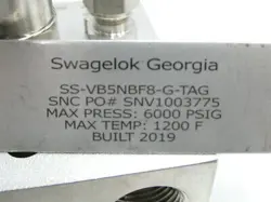 SWAGELOK SS-VB5NBF8-G STAINLESS INSTRUMENT MANIFOLD 6000PSI