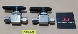 *NEW SURPLUS* [2] WHITEY & SWAGELOK SS-43S4 BALL VALVE 3000PSI 1/4