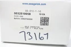 BOX OF 10 SWAGELOK SS-810-1-16 STAINLESS MALE CONNECTOR 1/2IN TUBE X 1IN NPT
