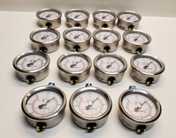 LOT OF  15 SWAGELOK 316SS PRESSURE GAUGE TUBE AND CONNECTION 0-30PSI FREE SHIP!