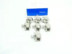 BOX OF 7 SWAGELOK SS-400-8-12 STAINLESS PIPE ELBOW 1/4IN TUBE X 3/4IN NPT