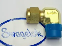 1 - SWAGELOK BRASS ELBOW FITTING,  3/8