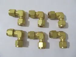 6PCS. SWAGELOK B-400-9 BRASS ELBOW 90° UNION FITTING, 1/4