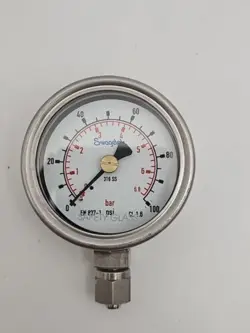 SWAGELOK EN837-1 PRESSURE GAUGE 0 TO 100 PSI 0 TO 6.8 BAR